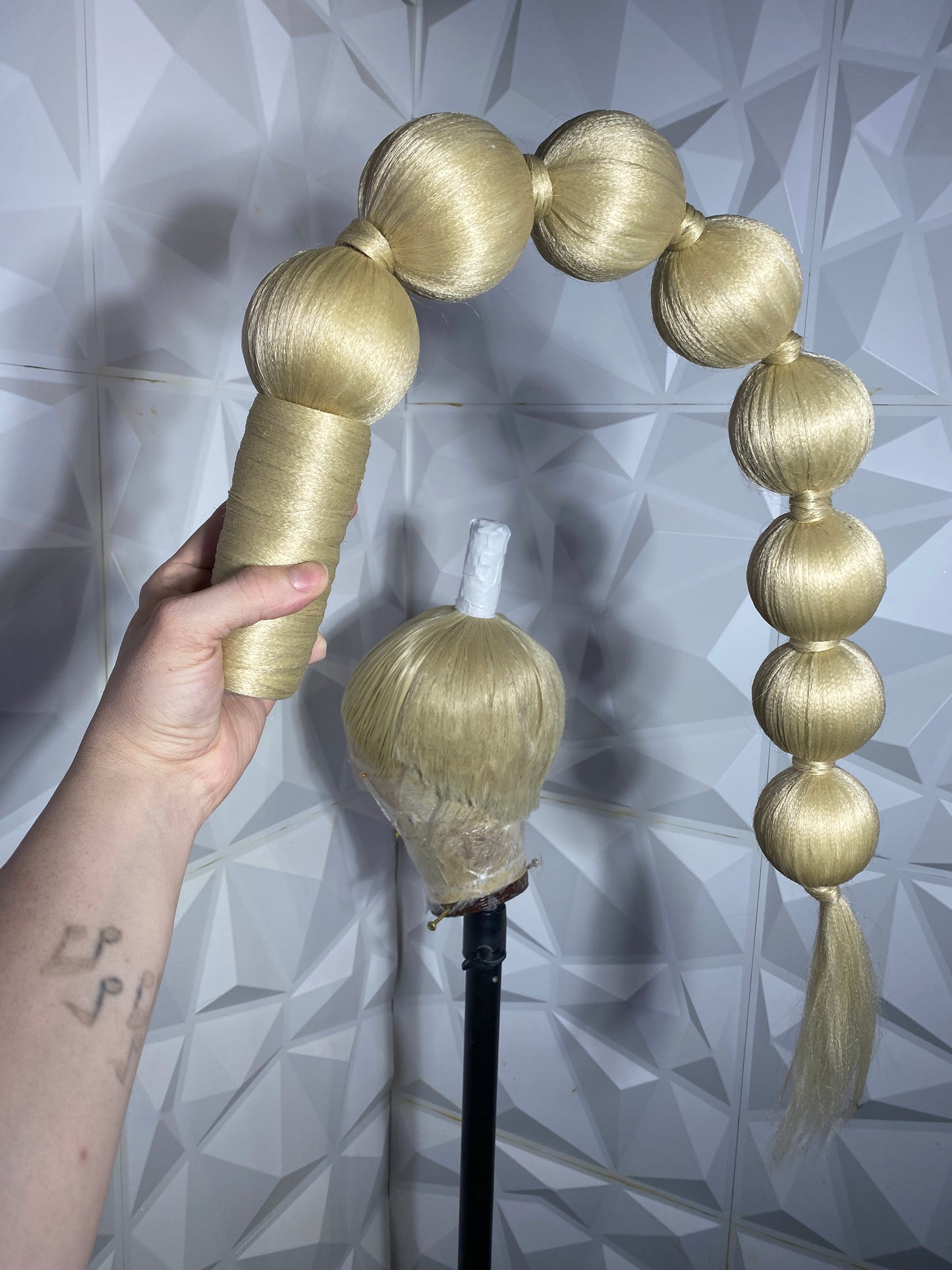 Blonde Ball Ponytail (With Wig Base)