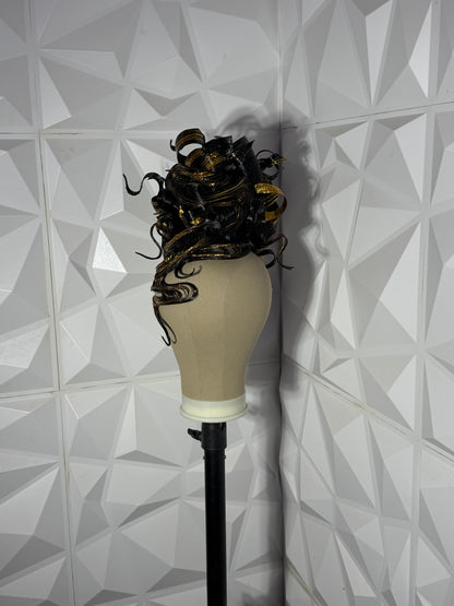 90's UPDO TOPPER/ Black and Gold