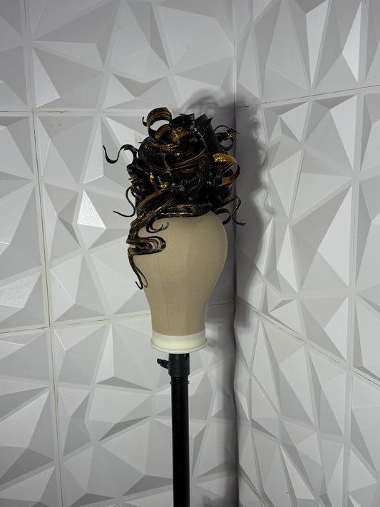 90's UPDO TOPPER/ Black and Gold